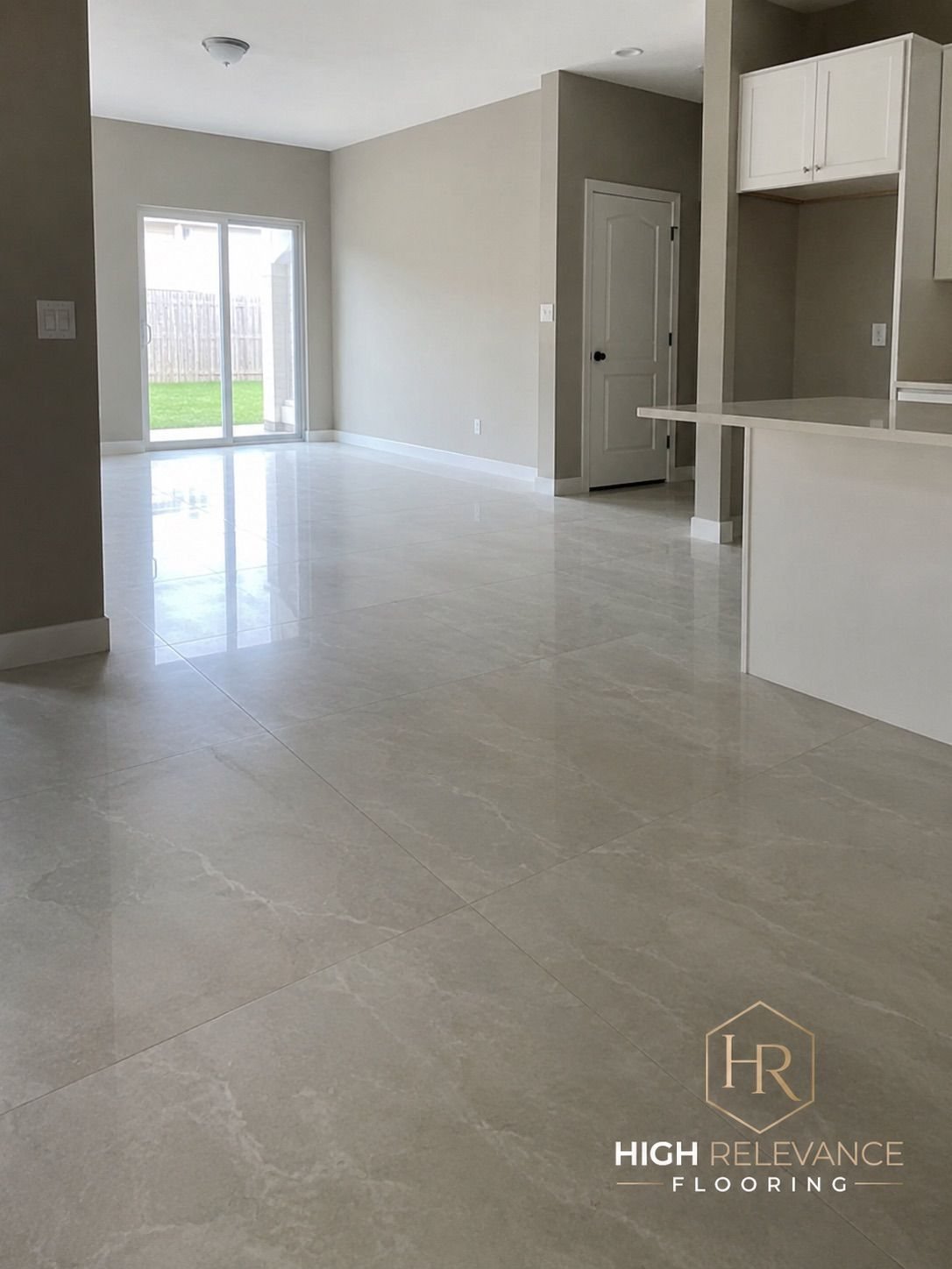 Porcelain tile floor in a screened lanai